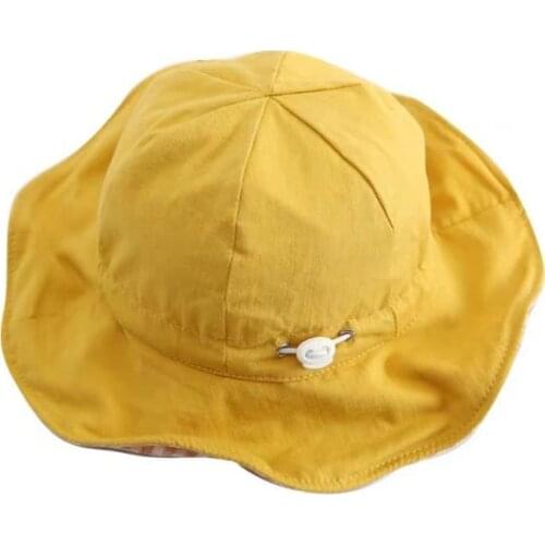 New Spring Summer Cotton Bucket Sun Hat Solid Color Outdoor Beach Cap For Boys Girls Kids 1-6 Years Old Hats