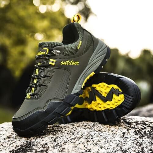 Autunm Green Fashion Hiking Shoes Men Low Breathable Mens Trekking Sneakers Brand Male Rock Climbing Shoes Chaussures De Marche