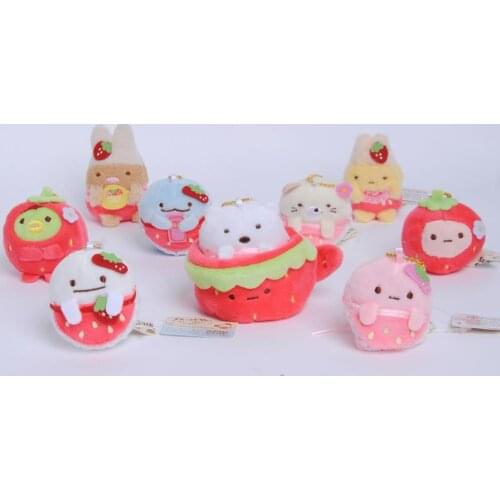 10Pcs/Set Sumikko Gurashi Strawberry Series Plush Stuffed Toys Doll Sumikkogurashi Plush Toys Lovely Girls Toys For Children