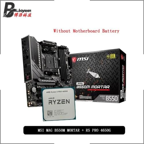 AMD Ryzen 5 4650G R5 4650G CPU + MSI MAG B550M MORTAR Motherboard Suit Socket AM4 All new but without cooler