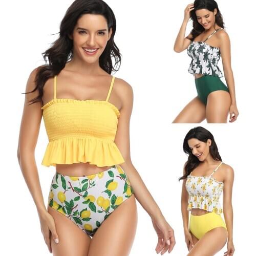 Sling Bikini Split swimsuit women sexy high elasticity durable Division swimsuit multicolor with chest pad without underwire