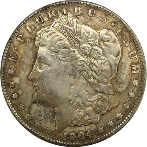 S 1904 United States Morgan 1 One Dollar Cupronickel Plated Silver Collectibles Copy Coin