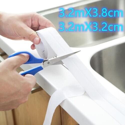 Self Adhesive Kitchen Ceramic Sticker Waterproof Anti-moisture PVC Sticker Bathroom Wall Corner Line Sink Stickers 3.2m*3.8cm
