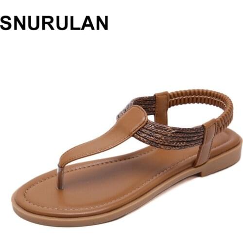 SNURULAN cheap price, promotion, non-slip comfortable sandals with flat snakeskin sandals, platform sandals for women