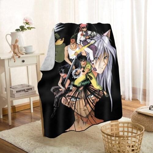 Modern Popular Yu Yu Hakusho Anime Blanket On For The Sofa/Bed/Car Portable 3D Blanket For Kid Home Textile Fabric 0629