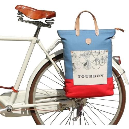 Tourbon Bike Pannier Laptop Backpack Bicycle Rear Rack Bag Pannier Saddle Shoulder Messenger Bags City Commuting Tote