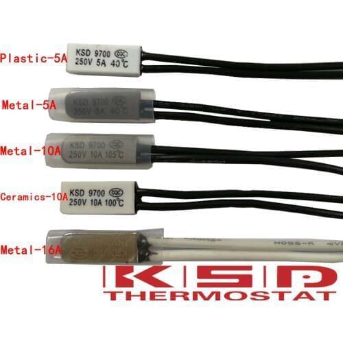 10PCS KSD9700 Thermostat 150C 5A/10A/16A 250V Temperature Thermal Control Switch normal close nc/no 155C/150C/145C/140C/135C