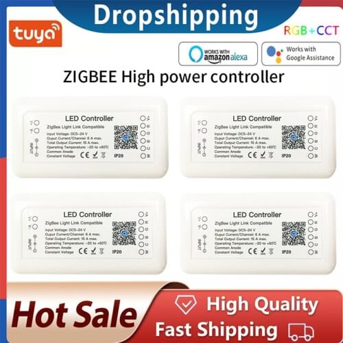 Tuya Zigbee 3.0 Smart Strip Light Driver Endurable RGB RGBW LED Strip Controller DC12V APP Control Compatible With Alexa Google