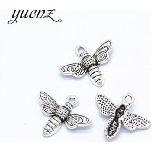 YuenZ 20pcs Antique Silver color bee Charms Pendant Fit Diy bracelet necklace Jewelry Accessories 19*16mm D287