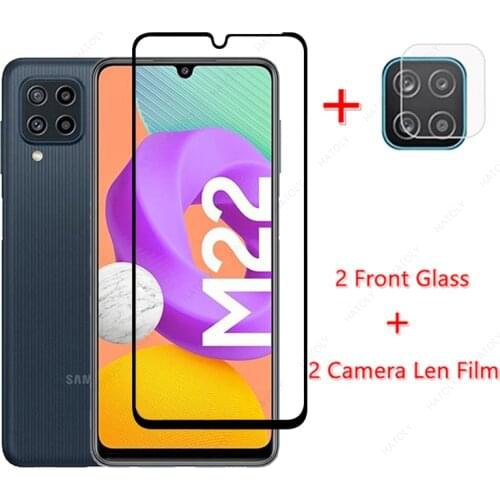 For Samsung Galaxy M22 Glass for Samsung Galaxy M22 Tempered Glass Film Screen Protector Camera Len Film M32 M62 M42 M12 M02s