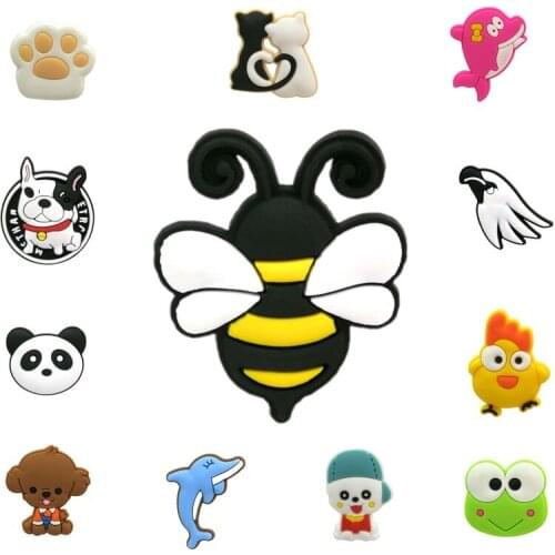 1PCS PVC Icon Cat dog frog bee dolphin chicken bird cat claw Brooches animal pin Jewelry decoration Gift For birthday Xmas gift