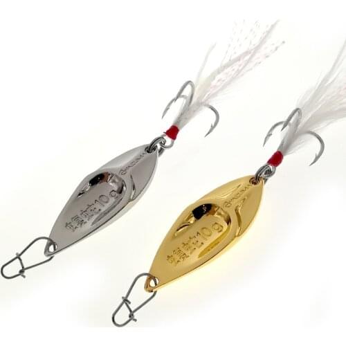 1 pcs Luya sequins long shot and raised mouth designed to kill metal fake bait with blood tank three hook road bait bait