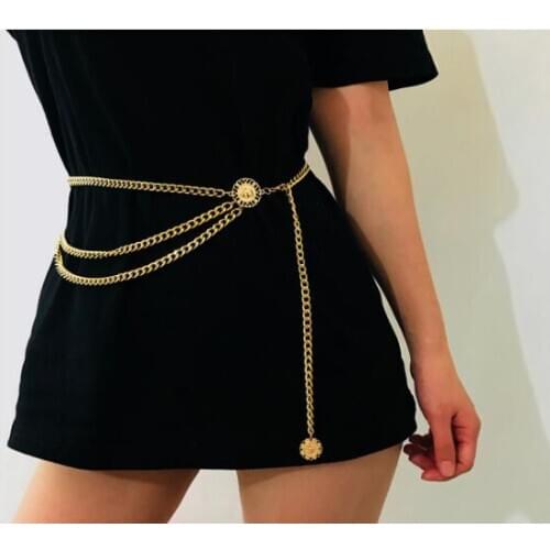 100pcs/lot fedex fast etro Gold Belts for Women Waistbands All-match Multilayer Long Tassel dress belt