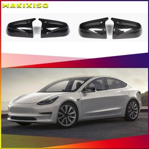 2Pcs Auto Side Rear View Mirror Cover Shell Cap Housing Replacement For Tesla Model 3 2016 2017 2018 2019 2020