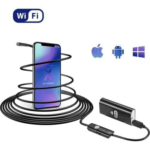 2MP HD WiFi Endoscope Camera 2M 5M Cable 8mm Lens With White Light Endoscope For IOS and Android Phone Tablet Pipe Borescope