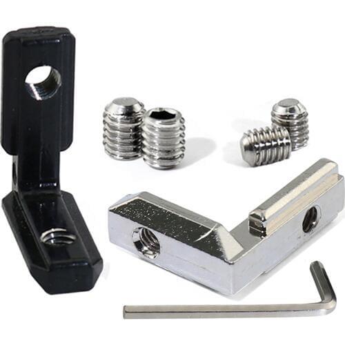 4pcs 20s 30s L Shape Black Silver Inner Corner Connector Joint Bracket for 2020 Aluminum Profile with slot 6mm