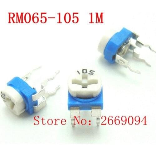 50PCS RM065 RM-065 1M ohm 105 RM065-105 Trimpot Trimmer Potentiometer variable resistor free shipping