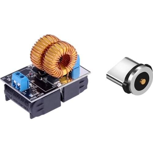 5V-12V Low Voltage ZVS Induction Heating Power Supply Module + Heater Coil with 1PC Round Magnetic Cable Plug
