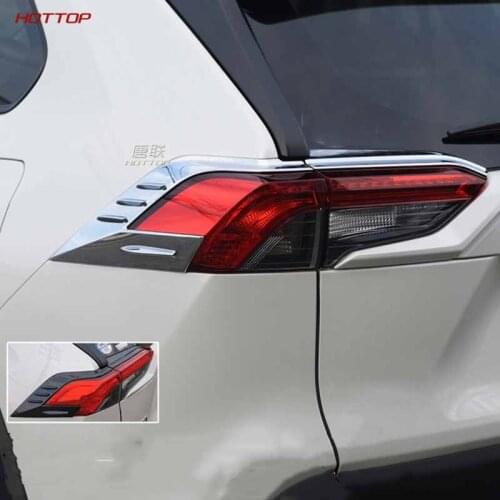 Car Accessories Tail Light Lamp Cover Frame Decor Trim 4PCS For Toyota RAV4 XA50 2019 2020 (ABS)