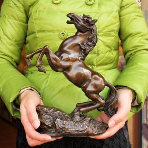 Free shipping Copper horse decoration antique feng shui home decoration gift