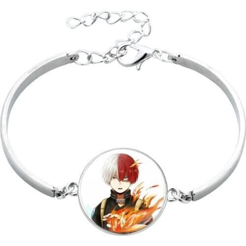 Anime My Hero Academia Alloy Bangle Bracelet Boku No Hero Academia Glass Cabochon Bangle Bracelets