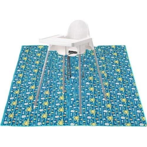 Childrens Non Slip Seat Cushion Game Mat Waterproof Table Mat 130*130cm Protective Floor Baby Paint Splash Pad