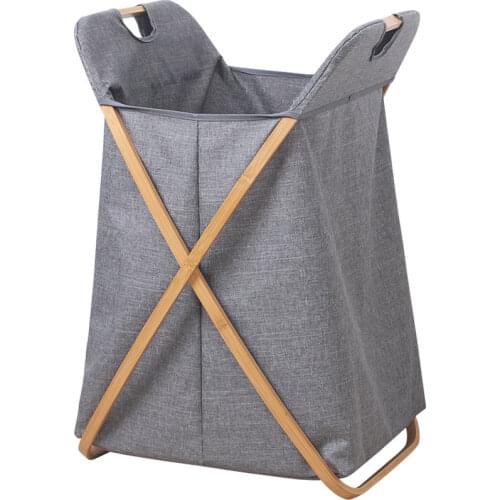 Double Laundry Basket with Lid Large Bamboo Dirty Clothes Hamper with Handle Waterproof Collapsible Laundry Hamper