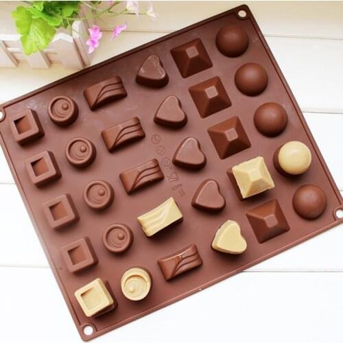 Geometric Silicone Chocolate Mould Heart Round Candy 3d Cake Decorating Tools Tray Fondant Molds Jelly Cookies Baking Mould