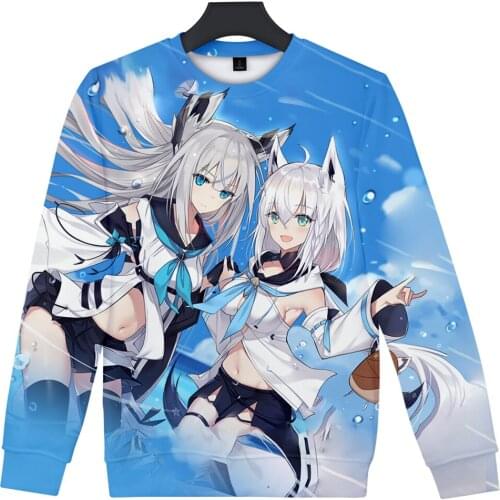 HOLOLIVE VTuber Shirakami Fubuki 3D Printing Autumn and Winter Holiday Passionate Punk Style Men/Women Casual Camping Clothes