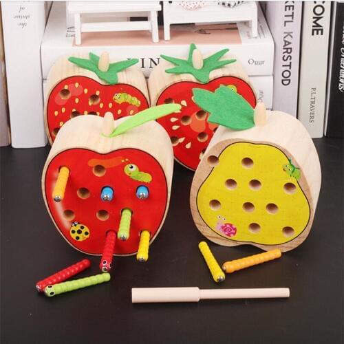 Catching Worms Game Magnetic Wooden Toys For Children Kids Early Educational Baby Learning Blocks Boys 96