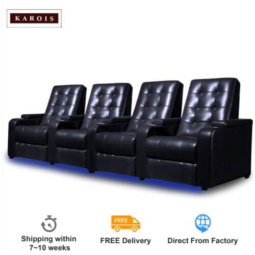 KAROIS R912 Home Recliner Seat ,cinema Reclining Theatre Leather Sofa ,auditorium Theater Cinema Movie Chairs