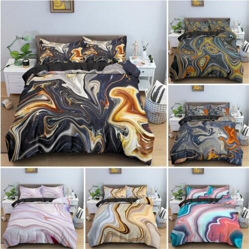3D Abstract Marble Texture Bedding Set Luxury Duvet Cover Set With Pillowcase Twin King Queen Size Bedclothes Home Decor 2/3PCS