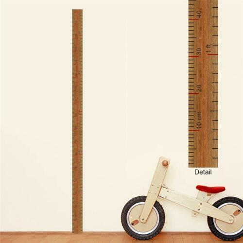 Creative ruler design height measure wall stickers for kids rooms decor diy growth chart wall decals pvc poster mural art gift