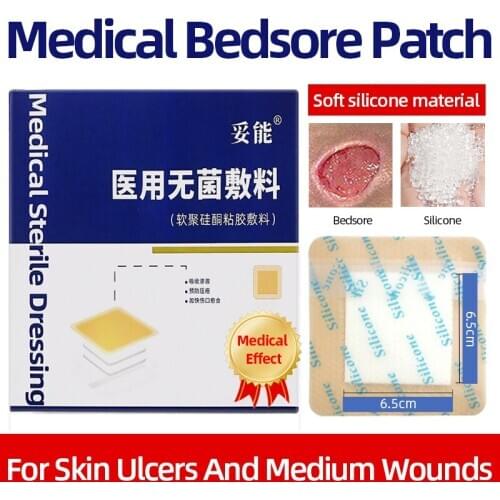 10cmX10cmMedical Soft Silicone Viscose Sterile Dressing Repair Decubituses ulcer/Pressure Ulcer Festering Wound Bedsore Patch