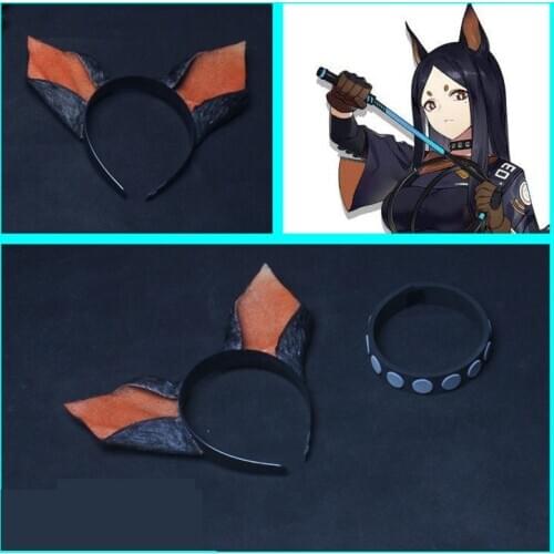 Arknights Dobermann Cosplay Hair Hoop Headband Necklace Props Cosplay Costume Headwear Halloween Accessories
