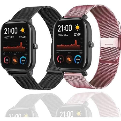 20MM Milanese Strap For Xiaomi Huami Amazfit Bip U/Bip S Lite Smart Watch Band Metal Wristband For Amazfit GTS 2/GTR 42MM Correa
