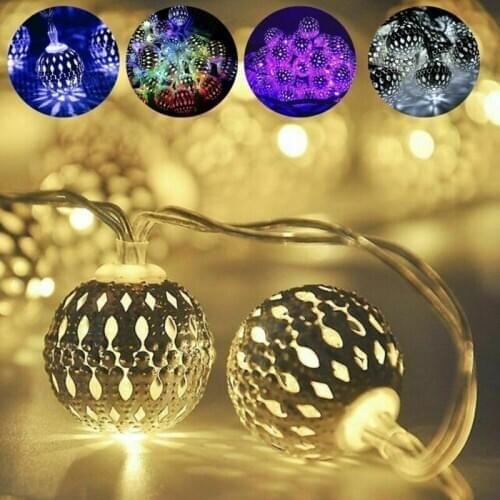 50 LED Romantic Moroccan Fairy Battery String Lantern Solar Light Lamp Garden Party Christmas decorate