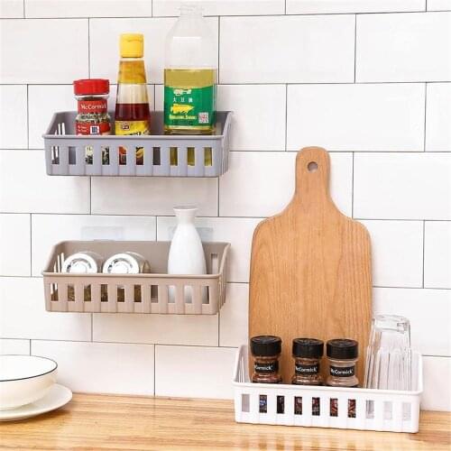 Punch-free Suction Cup Rack Wall-mounted Shelf Kitchen Hanging Storage Basket Cosmetic Storage Rack Bathroom Storage Rack