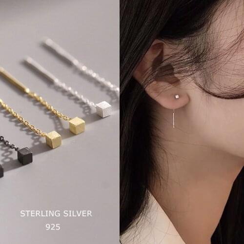 S925 Sterling Silver Earrings for Women Korean Fashion Women Long Dangle Earrings Jewelry Wholesale