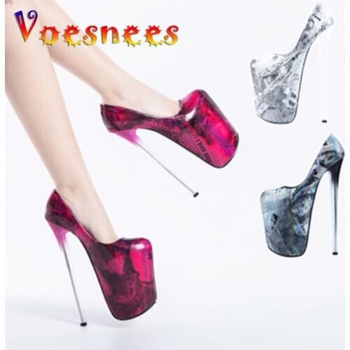 Voesnees Queen Shoes High Heels Shoes Women 22CM Waterproof Platform Nails Heel Model Catwalk Show Womens Wedding Shoes