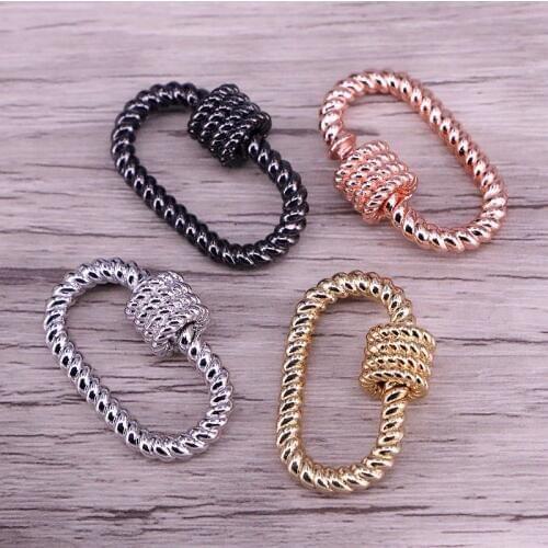 5PCS, Mix Color Jewelry Clasps Copper Connector Lock Carabiner For Bracelet / Necklace Jewelry Making