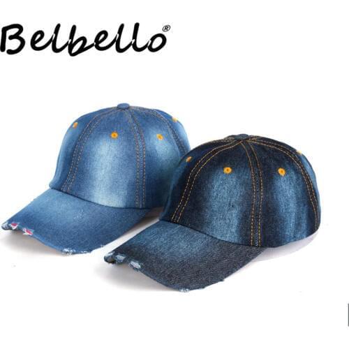 Belbello New Season Fashion hats for men and women Simple Light plate Washed cowboy Baseball cap casual comfortable hats