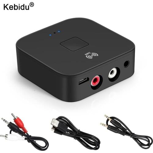 Bluetooth 5.0 RCA Audio Receiver 3.5mm 3.5 AUX Jack Music Wireless Bluetooth Adapter With NFC For Car TV Speakers Auto ON/OFF