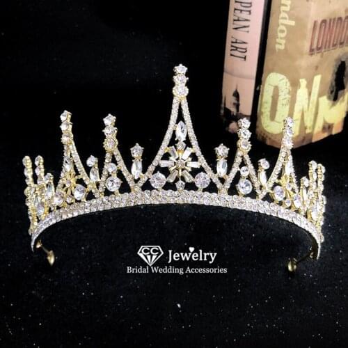 CC Hairband Tiaras and Crowns Hair Jewelry Engagement Wedding Accessories for Women Bridesmaids Princess Crown Crystal Gift YQ14