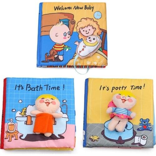 Baby Cloth Book Early Learning Bath Bathroom Parent-child Interactive Sound Paper montessori Cognitive Quiet Book Toy 0-12 Month