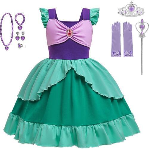 Baby Girl Little Mermaid Dress Toddler Ruffles Princess Party Costumes Christmas Gift Kids Role Playing Games Clothes