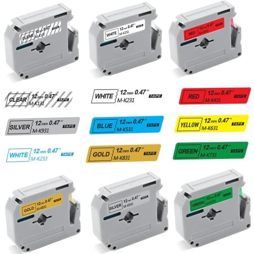 Ecowell Multicolor MK231 MK131 For Brother MK-231 MK-431 MK-531 MK-631 MK-731 MK-831 12mm label tape for Brother P Touch Printer