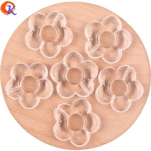 Cordial Design 31x32mm 180Pcs Jewelry Accessories/Hand Made/Acrylic Beads/Flower Shape/Clear Bead/DIY Making/Earring Findings