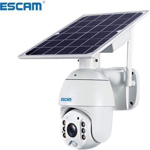 ESCAM QF280 1080P Cloud Storage PT WIFI Battery PIR Alarm IP Camera With Solar Panel Night Vision Two Way IP66 Waterproof