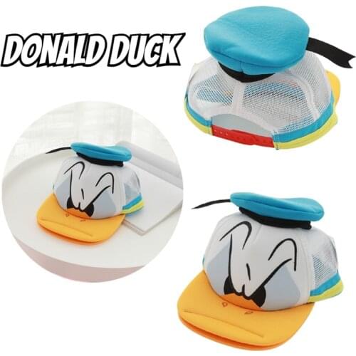 Disney Donald Duck cartoon duckbill cap Summer Fashion Kids Mesh Cap Cute Children Baseball Caps Duck Baby kids Sun Visor Hats